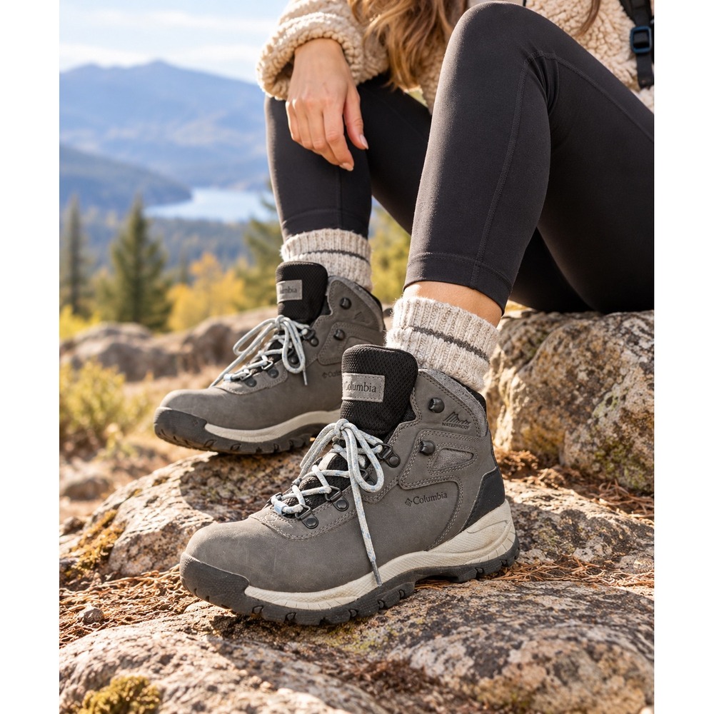 Columbia Newton Ridge Plus Waterproof Hiking Boots Grey BL3783-052 Womens 7